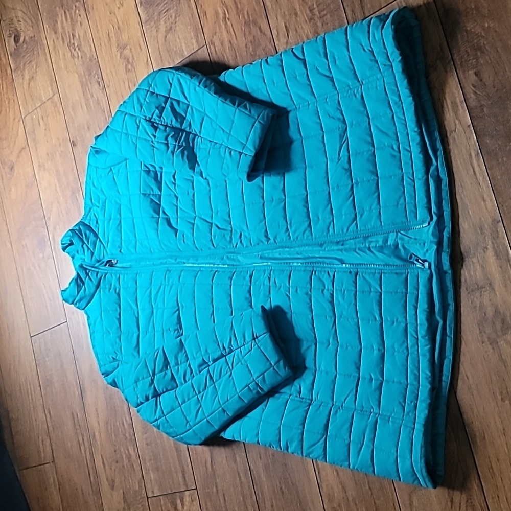 Lands End quilted coat size 2x (20-22) teal